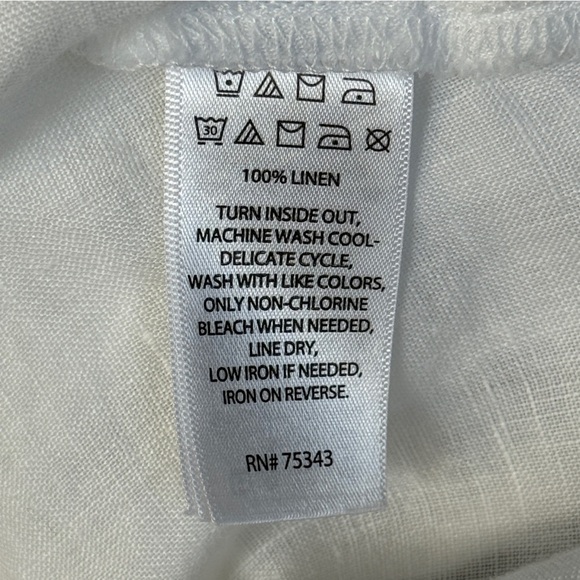 Sigrid Olsen 100% Linen Dolman Sleeve Boxy Top. White Size Medium #1519 - Picture 8 of 8